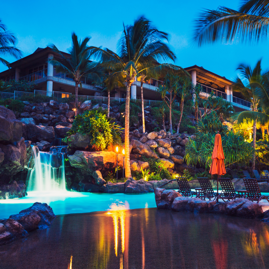 Resort Hotel with waterfalls and lagoon